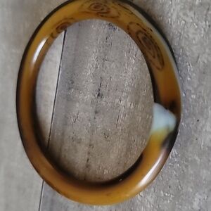 Brown Jade Bangle Bracelet Small